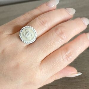 Upcycled Authentic Chanel Button ring